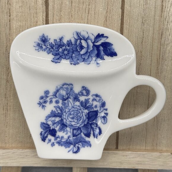 Vintage Spode Tea Bag Holders Blue Room Collection Spoon Rest Floral Set Of 2 - Picture 6 of 9